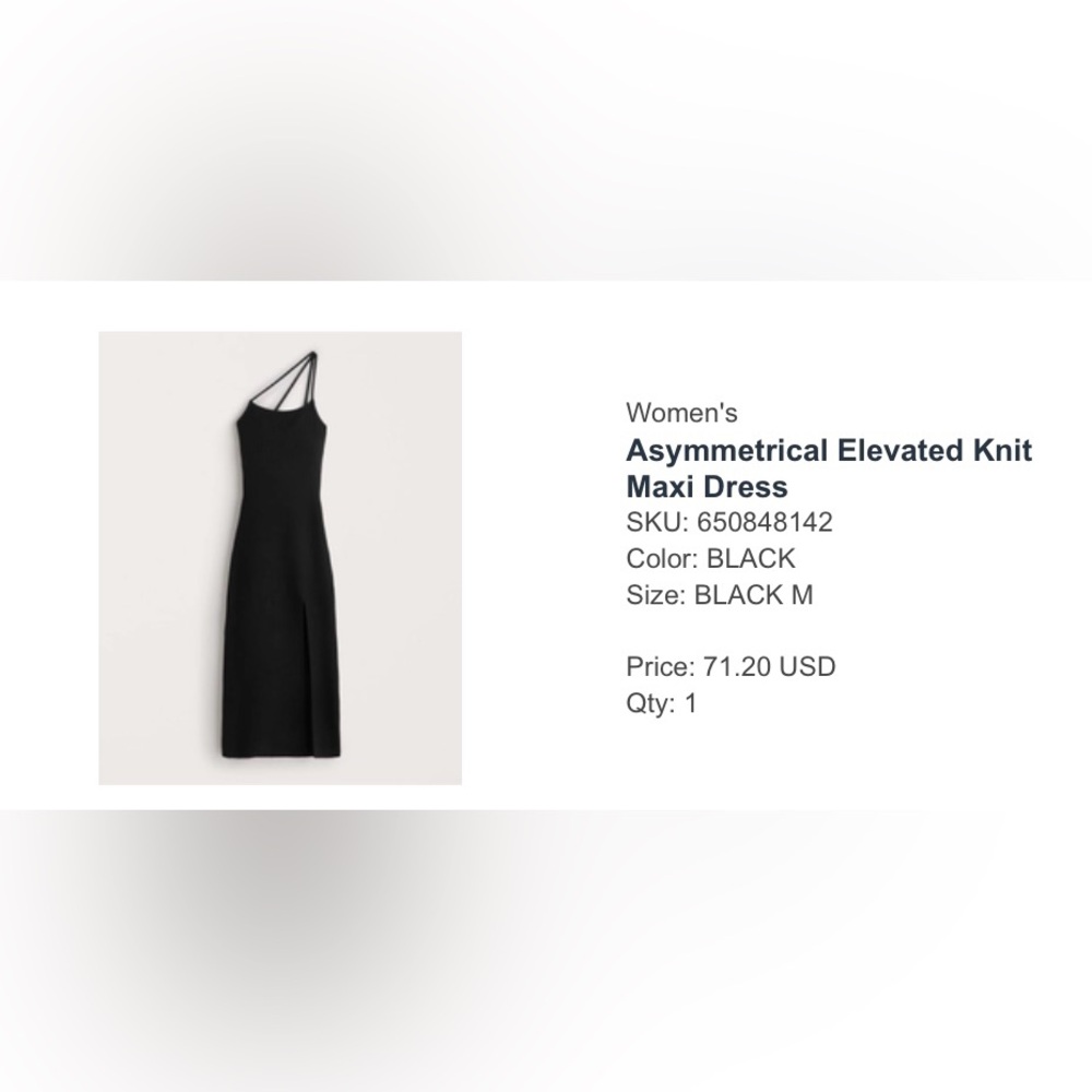 Black Knitted Asymmetrical Abercrombie Dress